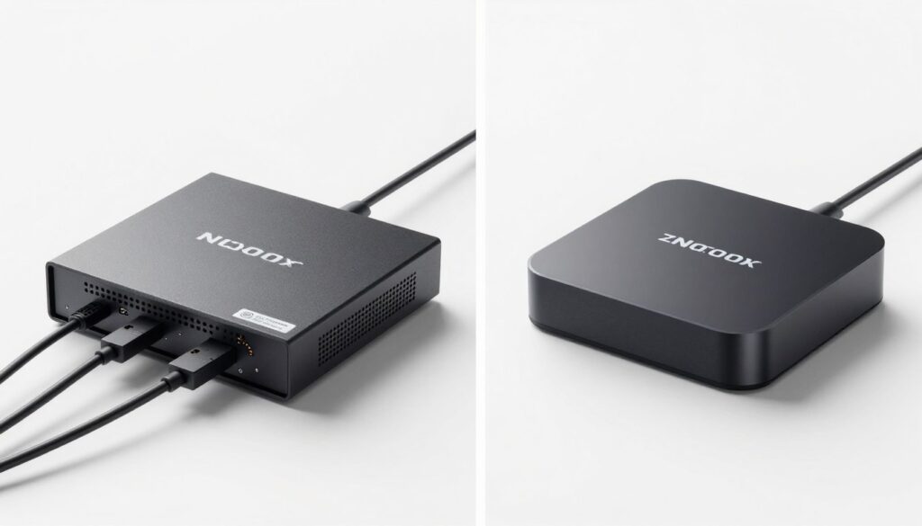 Comparison visual showing traditional cable box versus modern IPTV streaming setup